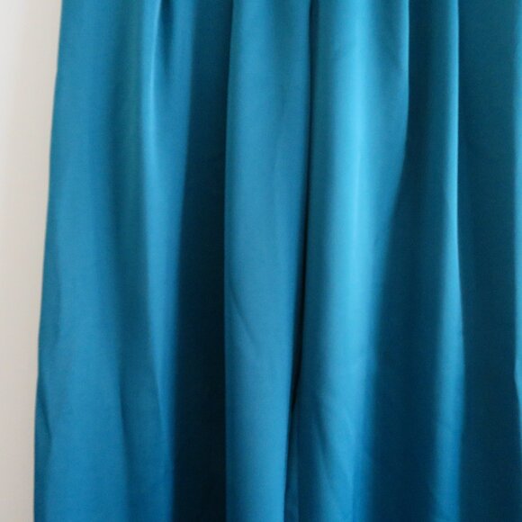 ZENA PRESLEY Teal Satin Palazzo Wide Leg Pants Drapey - Women's Size M - Picture 10 of 15